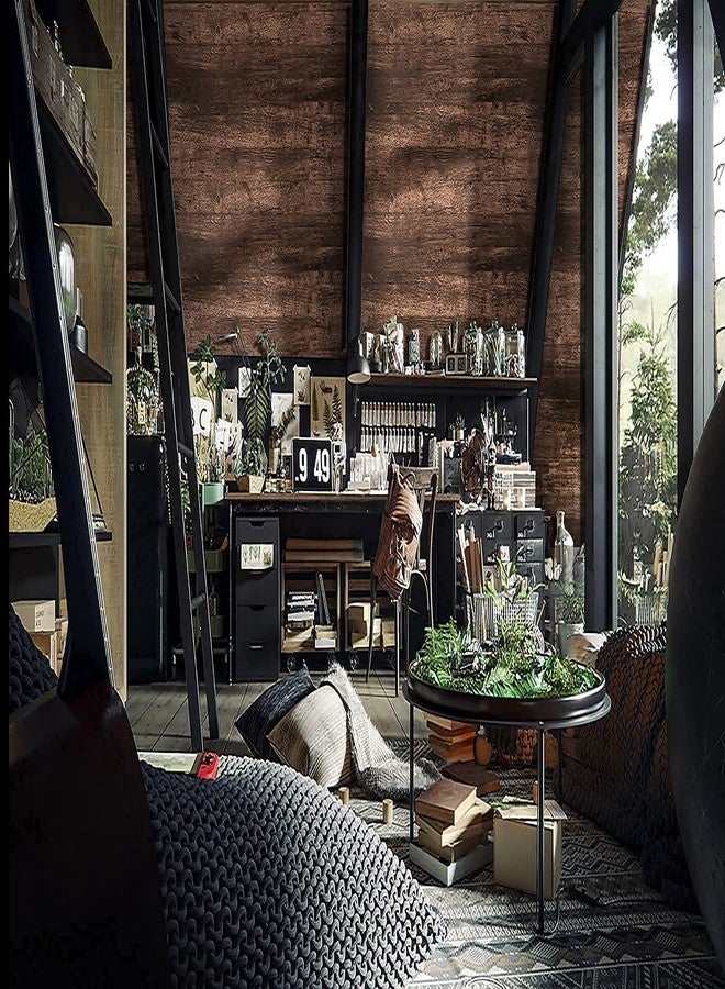 Dimoon315''x17.7" Wood Peel and Stick Wallpaper Removable Dark Brown Thicken Waterproof Wood Wallpaper Brown Wood Contact Paper Wood Plank Grain Rustic Self Adhesive Vintage Texture Cabinet Vinyl Roll - Image 3